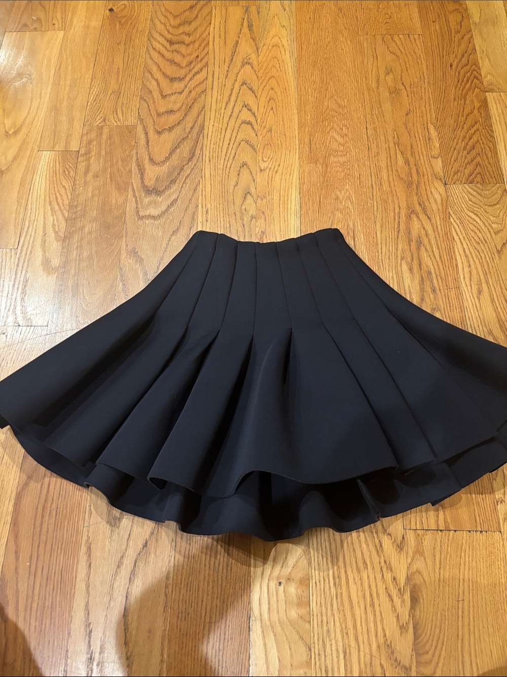 H&M Black Circle Skater Skirt with Pleated Panels